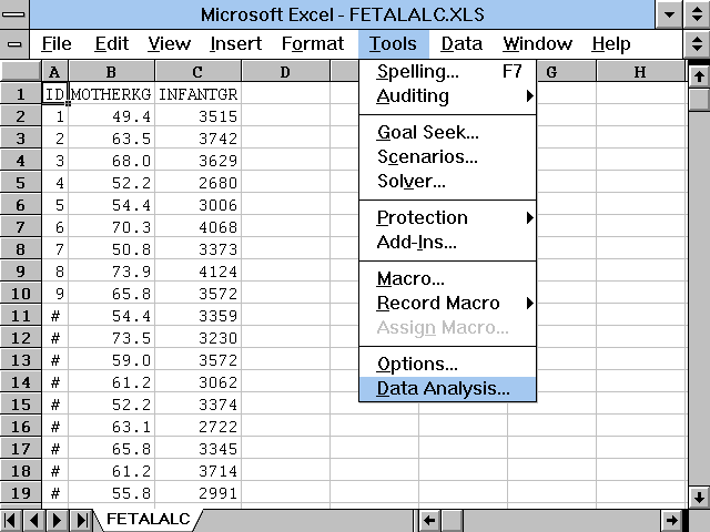 Excel Tools Menu